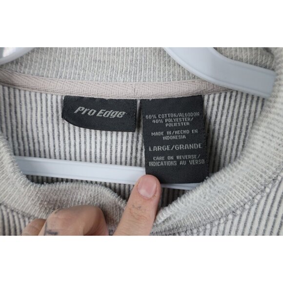 Vintage 90s Mens Large The Ohio State University Ribbed Knit Sweatshirt Gray - Picture 6 of 10